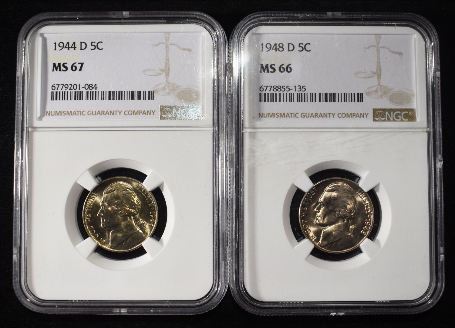 (2) GRADED NICKELS LOT