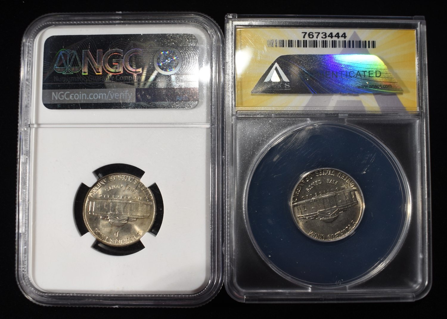 (2) GRADED NICKELS LOT