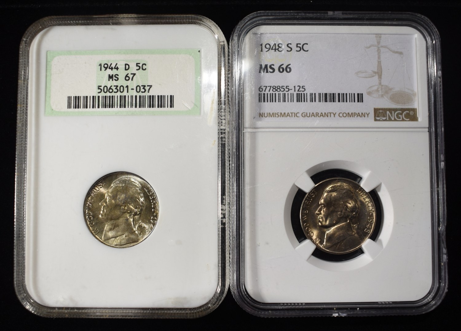 (2) NGC GRADED NICKELS LOT