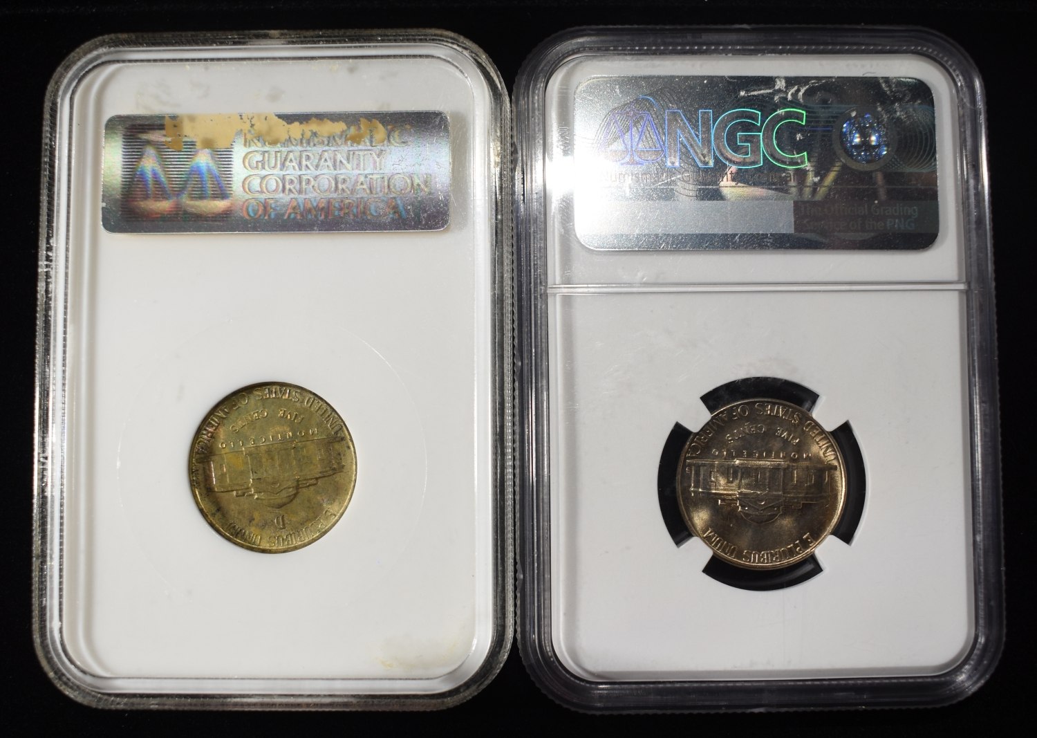 (2) NGC GRADED NICKELS LOT