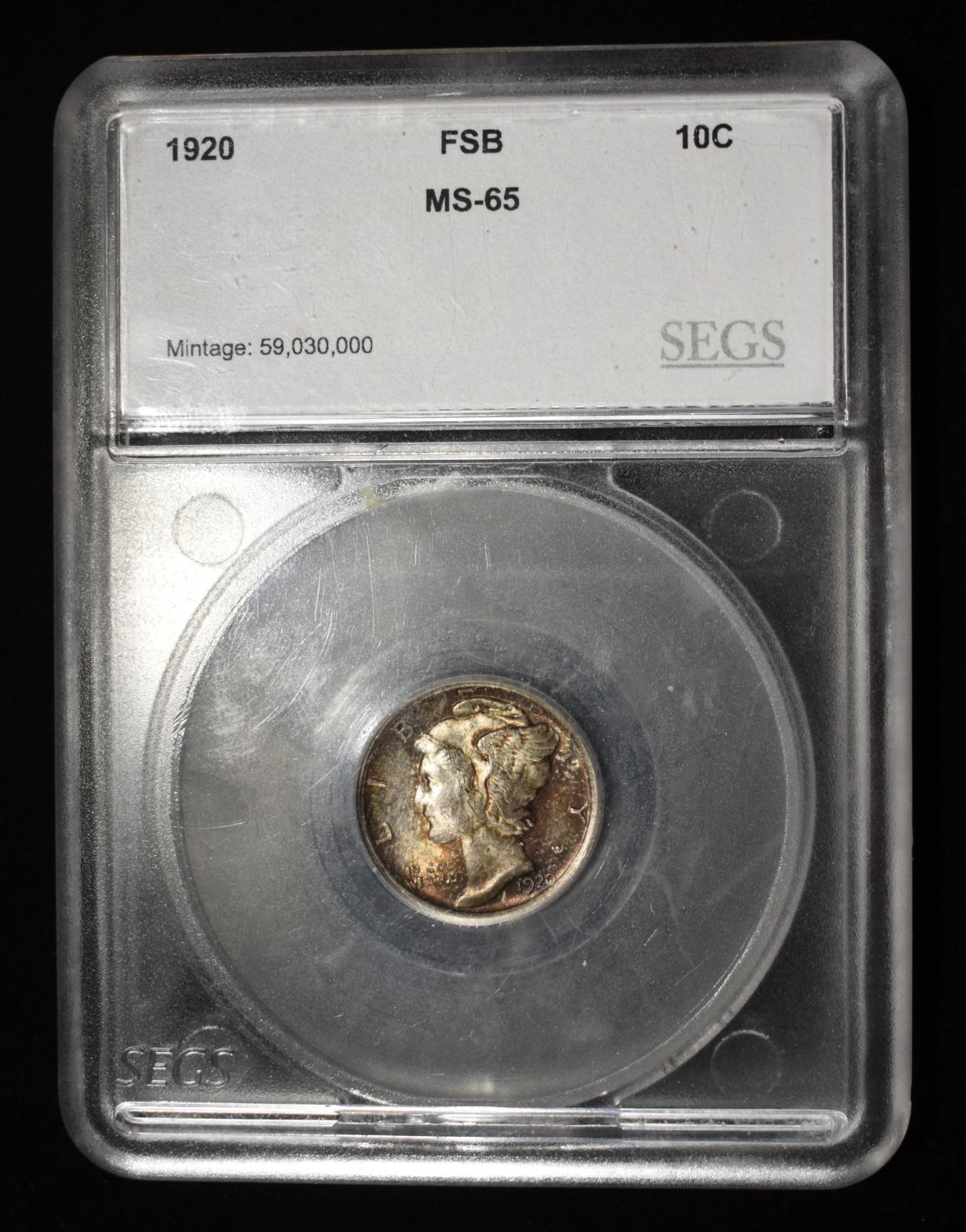 1920 MERCURY DIME FSB SEGS GEM BU