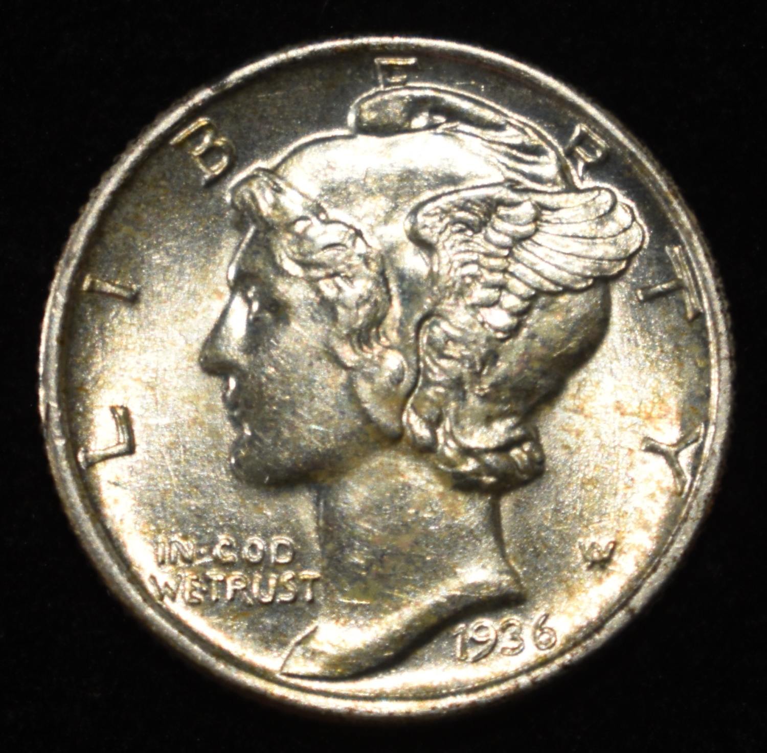 1936 MERCURY DIME FB SUPERB GEM BU