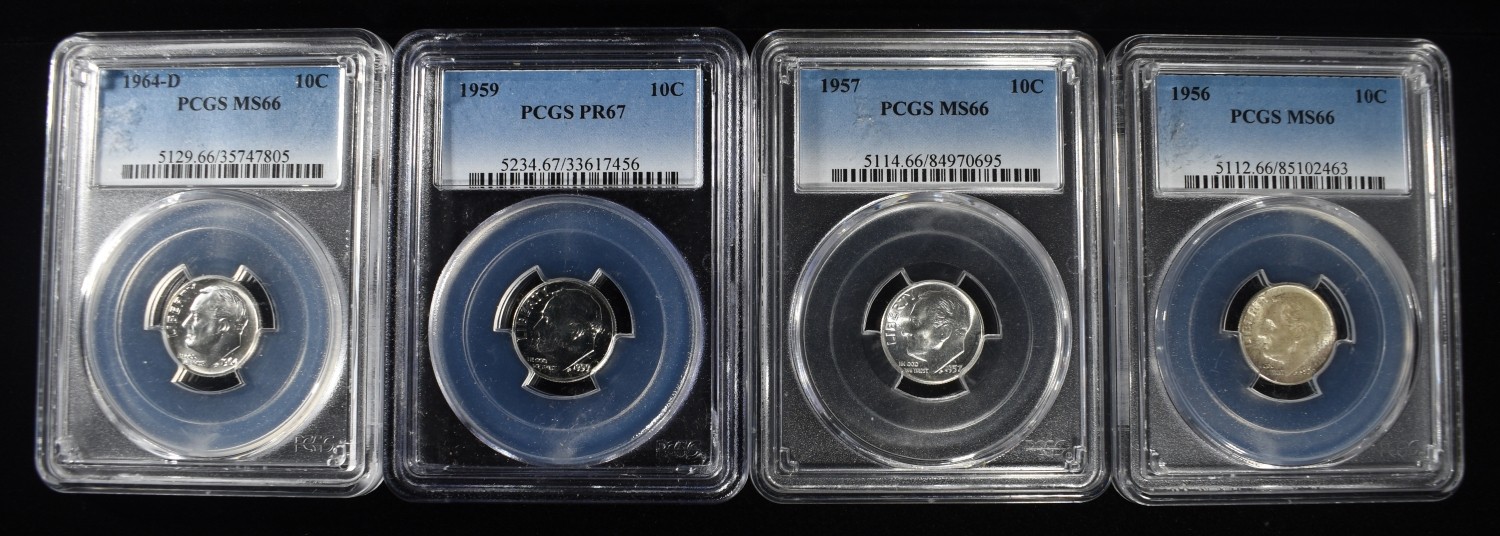 (4) PCGS ROOSEVELT DIMES