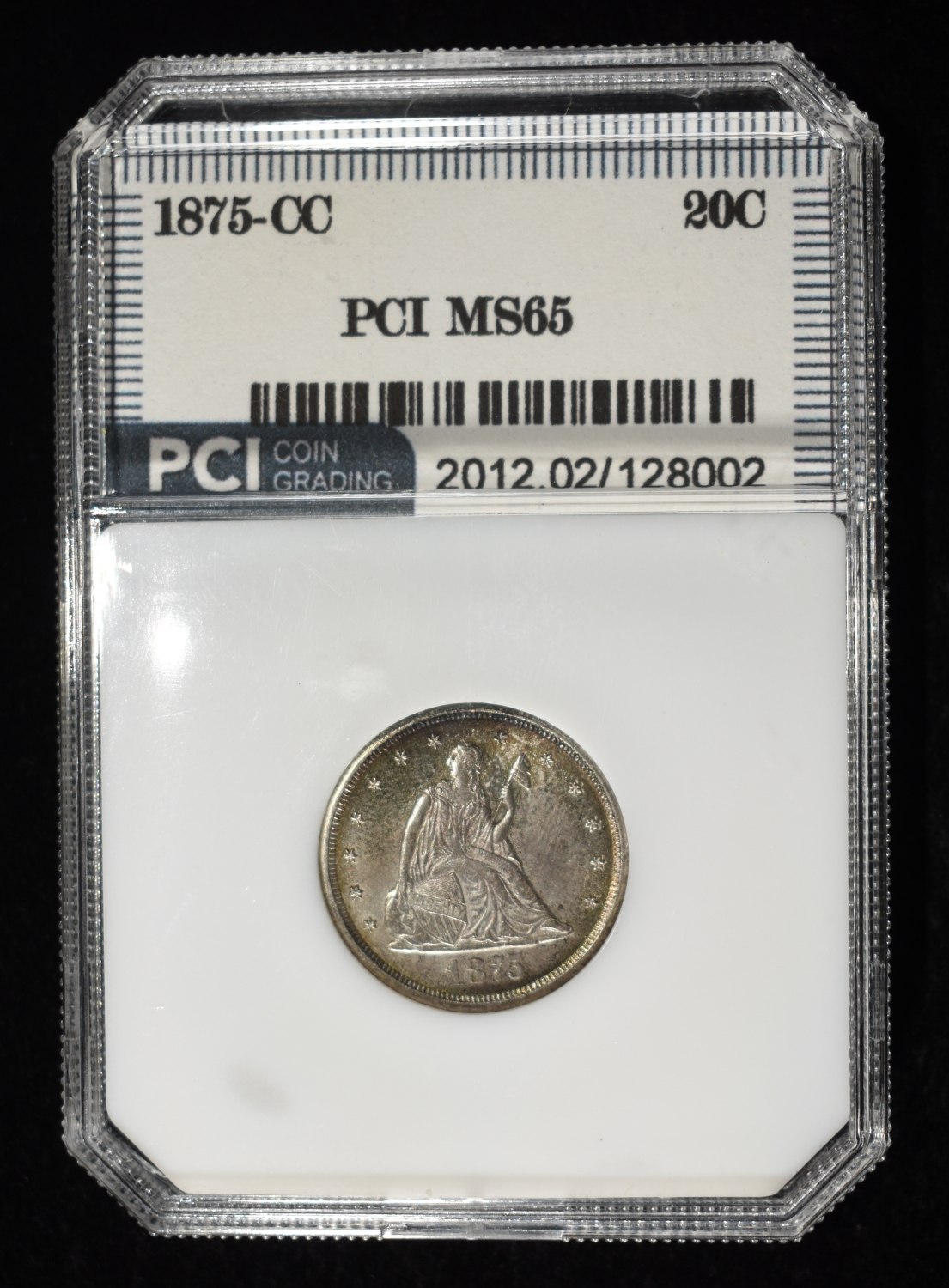 1875-CC LIBERTY SEATED 20-CENT PCI GEM BU