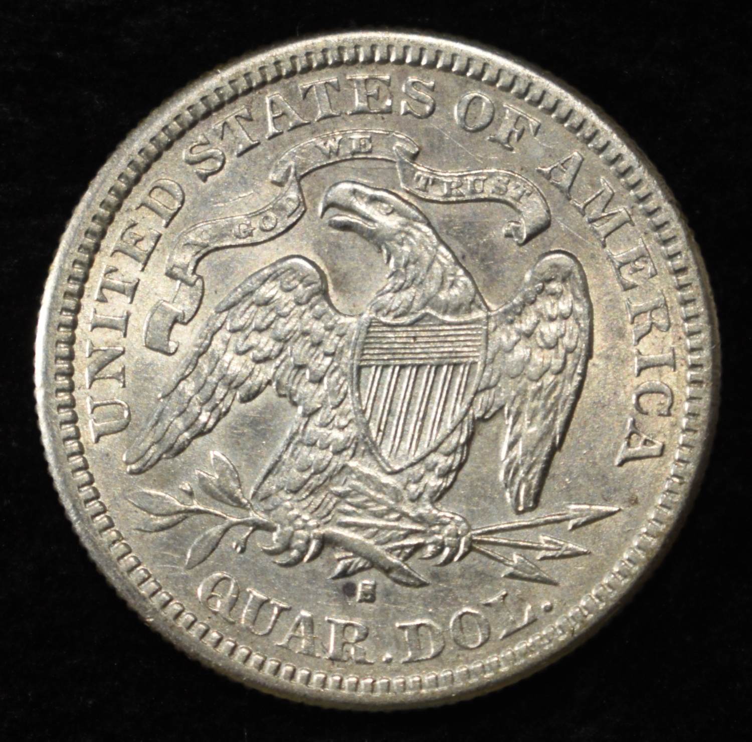 1876-S LIBERTY SEATED QUARTER CH AU