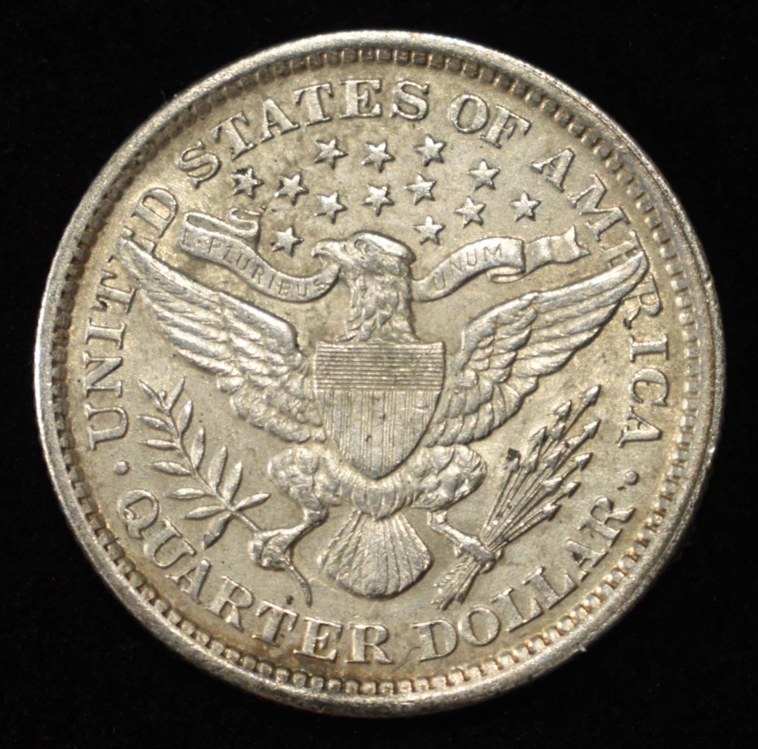 1893 BARBER QUARTER CH AU/UNC