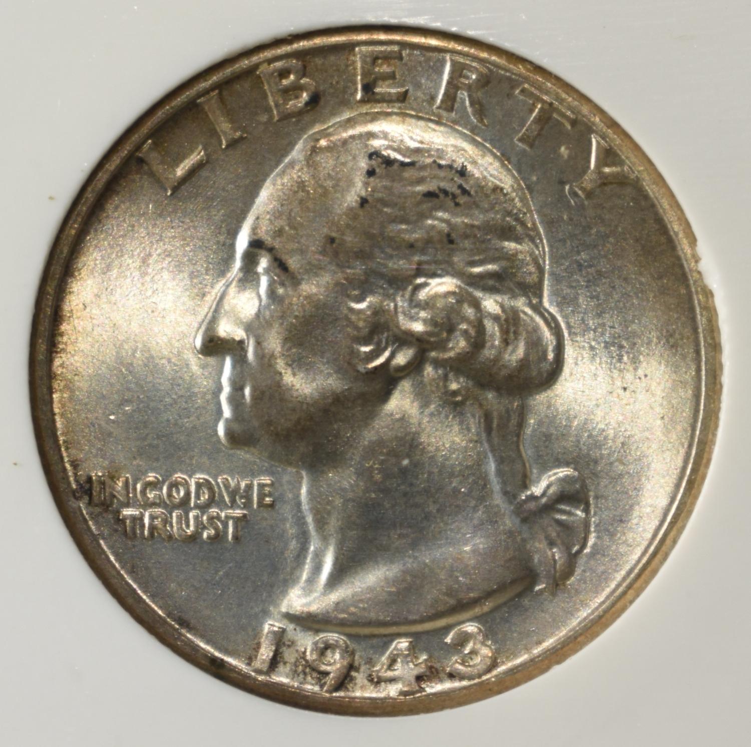 1943 WASHINGTON QUARTER PCI SUPERB GEM+ BU
