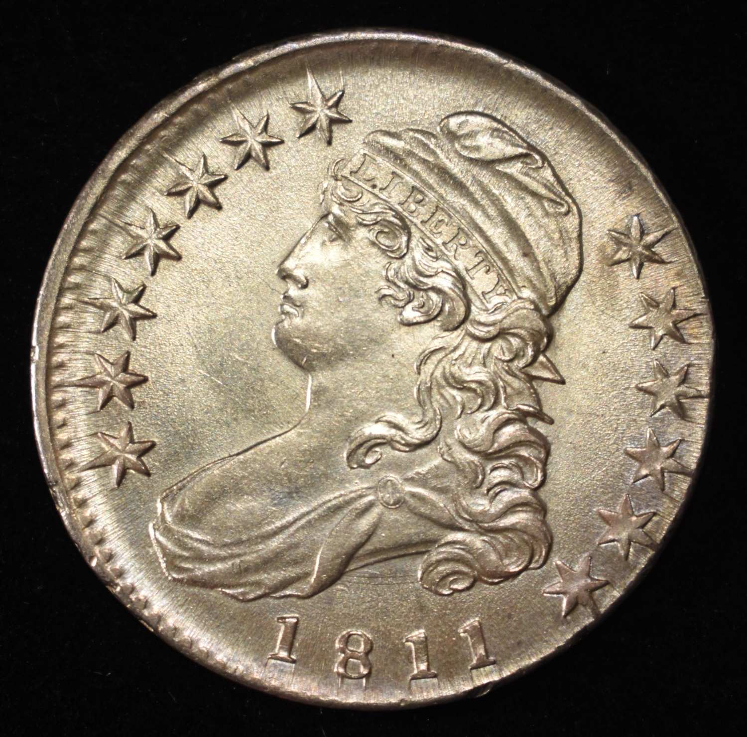 1811 CAPPED BUST HALF DOLLAR VERY CH UNC SHARP