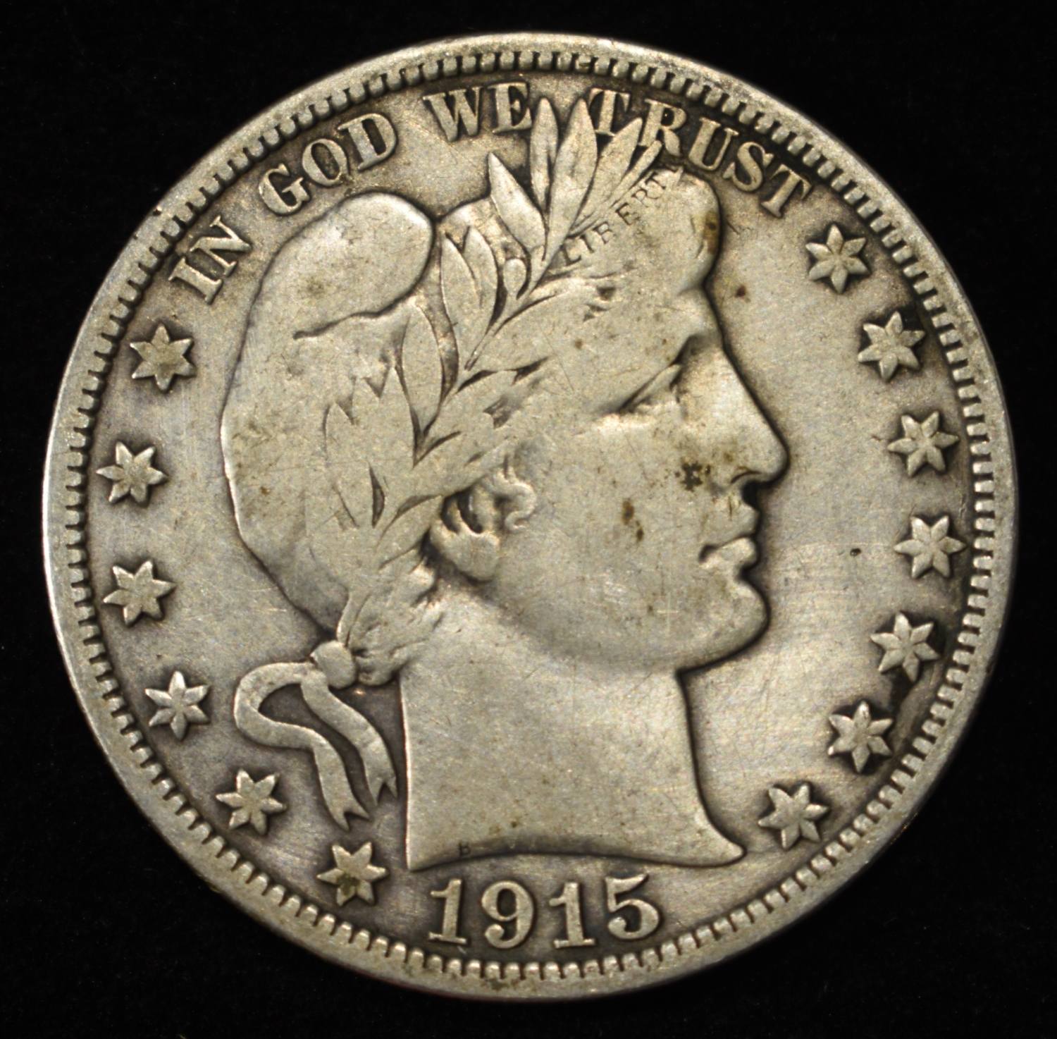 1915-D BARBER HALF DOLLAR VF
