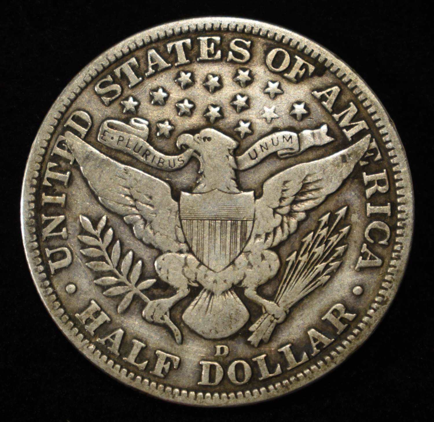 1915-D BARBER HALF DOLLAR VF