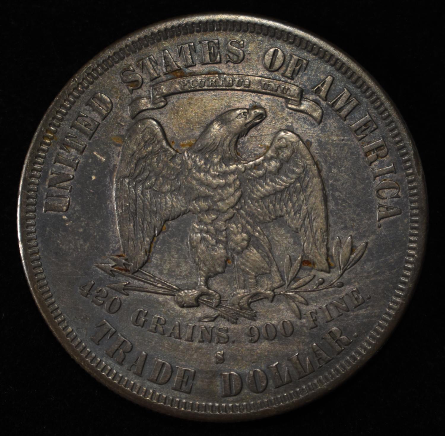 1877-S TRADE DOLLAR LOVELY ORIG AU/UNC