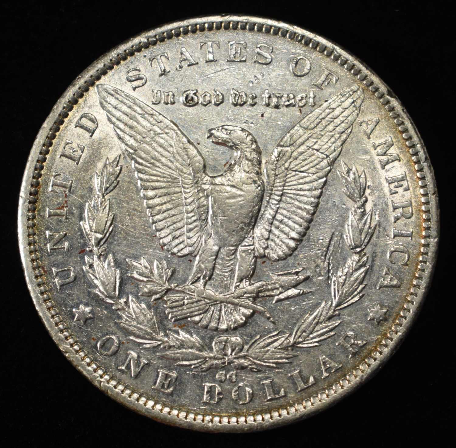 1892-CC MORGAN DOLLAR NICE AU SOME OLD CLEANING