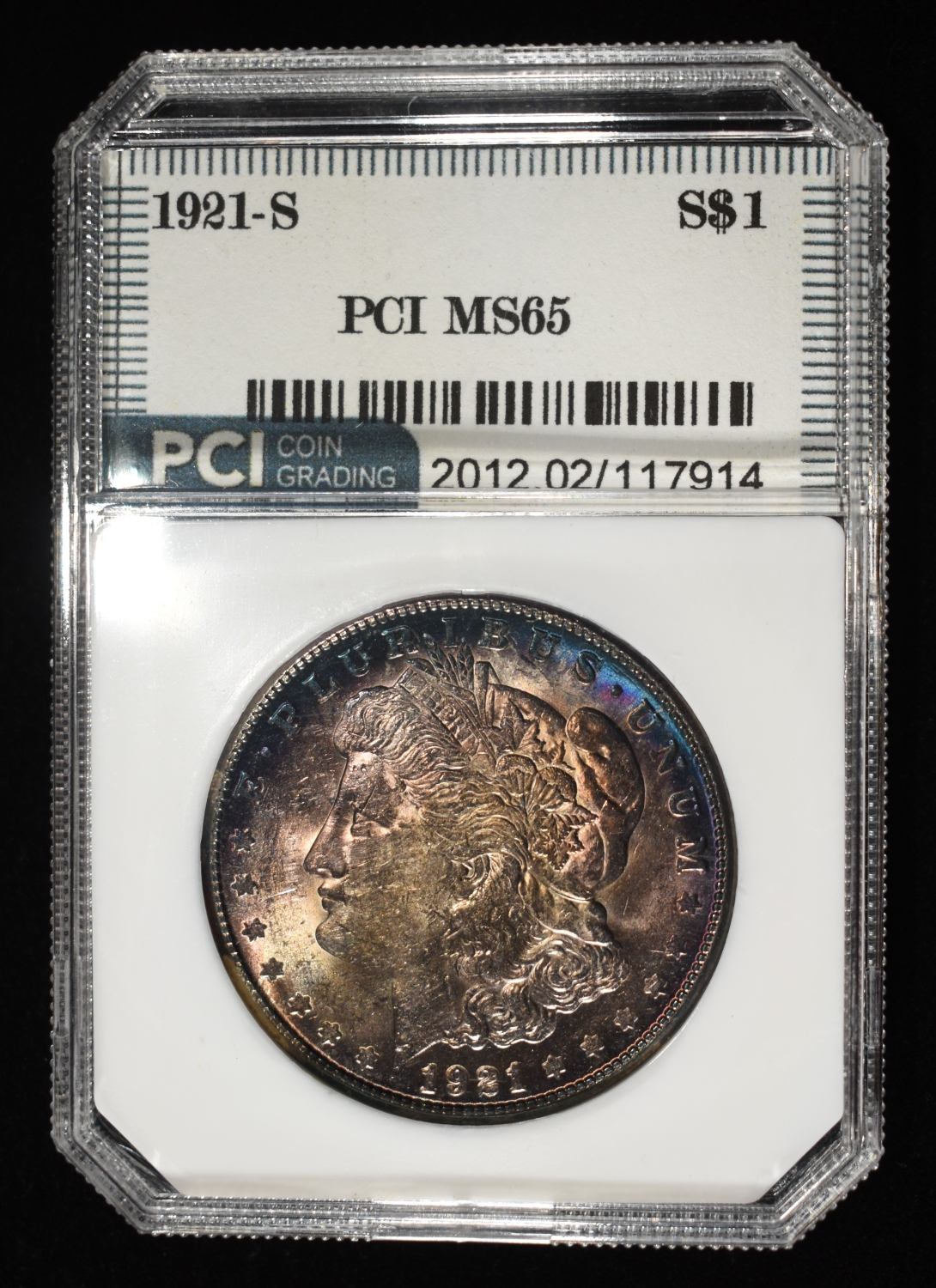 1921-S MORGAN DOLLAR PCI GEM BU
