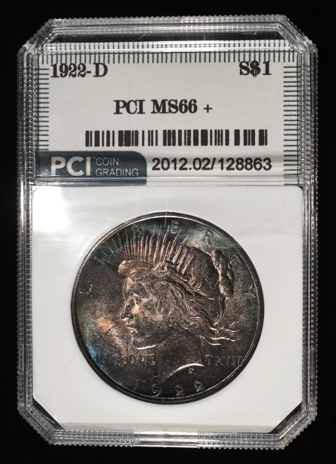 1922-D PEACE DOLLAR PCI SUPERB GEM BU