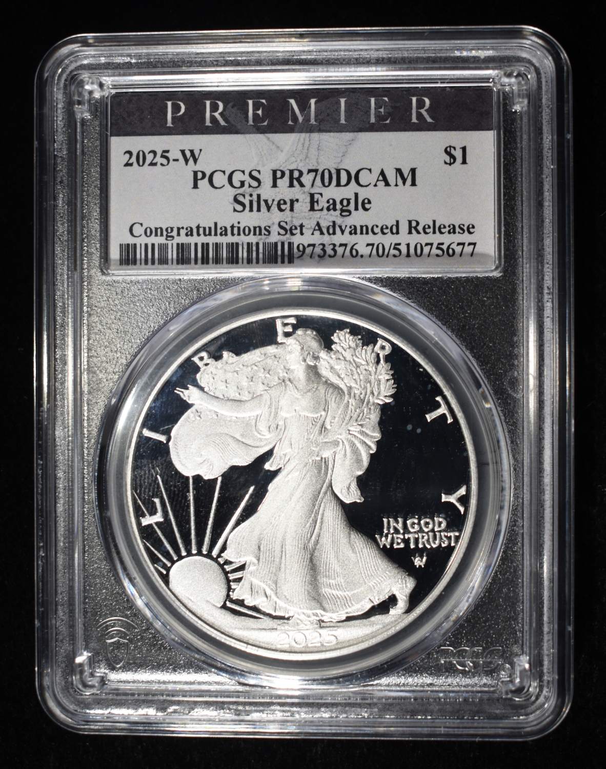 2025-W AMERICAN SILVER EAGLE PCGS PR70 DCAM