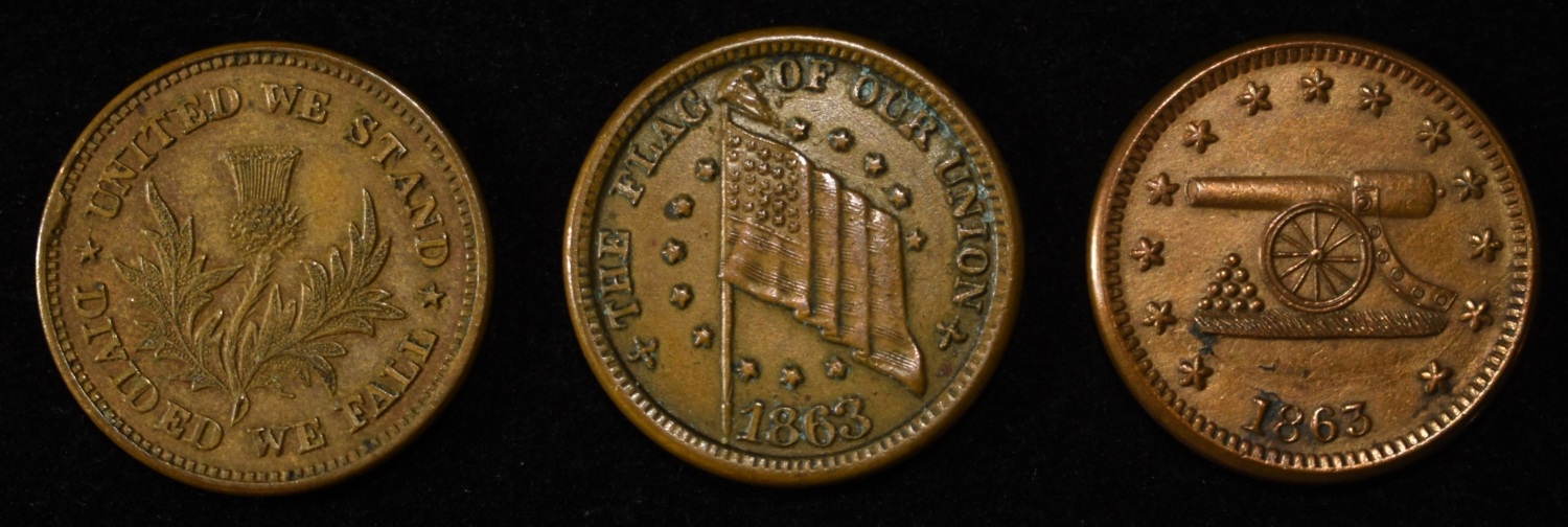 (3) CIVIL WAR TOKENS