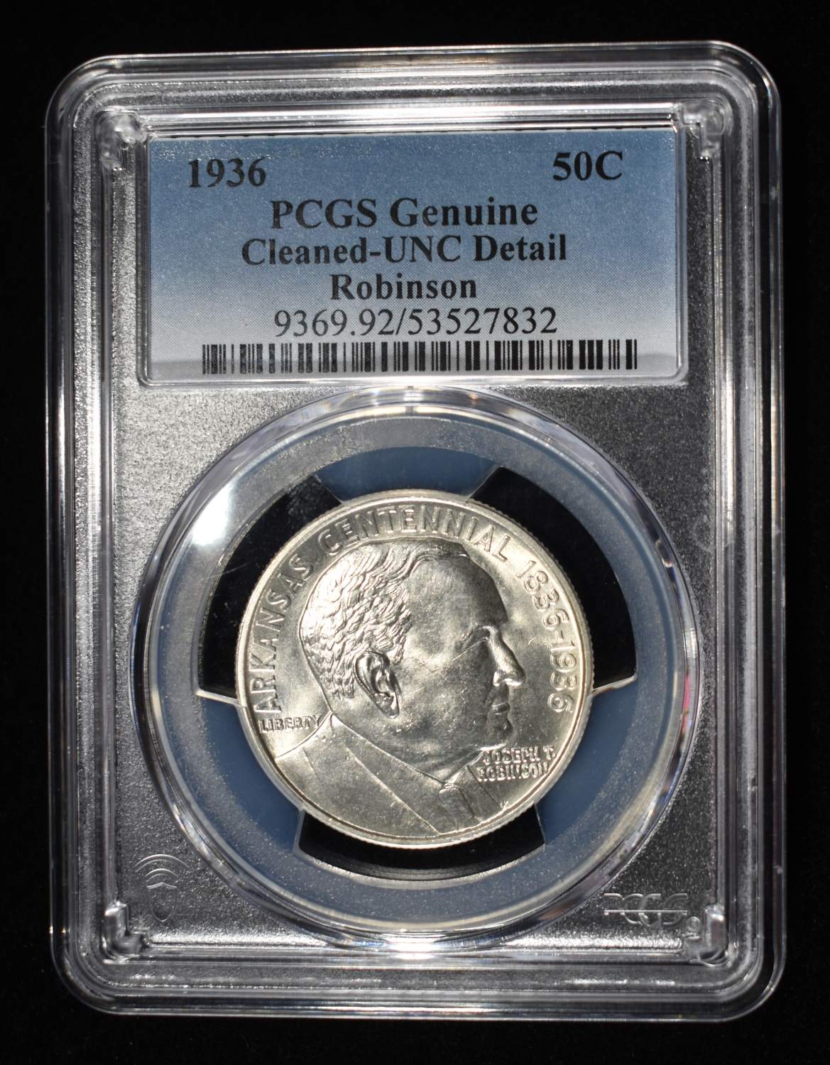 1936 50C COMMEM ROBINSON PCGS GENUINE