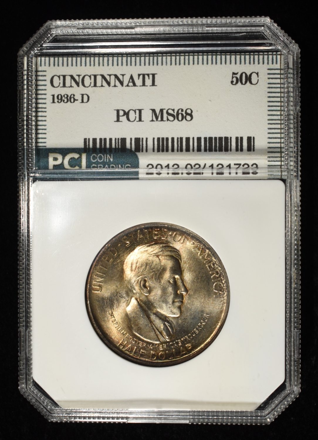 1936-D 50C COMMEM CINCINNATI PCI SUPERB GEM+ BU