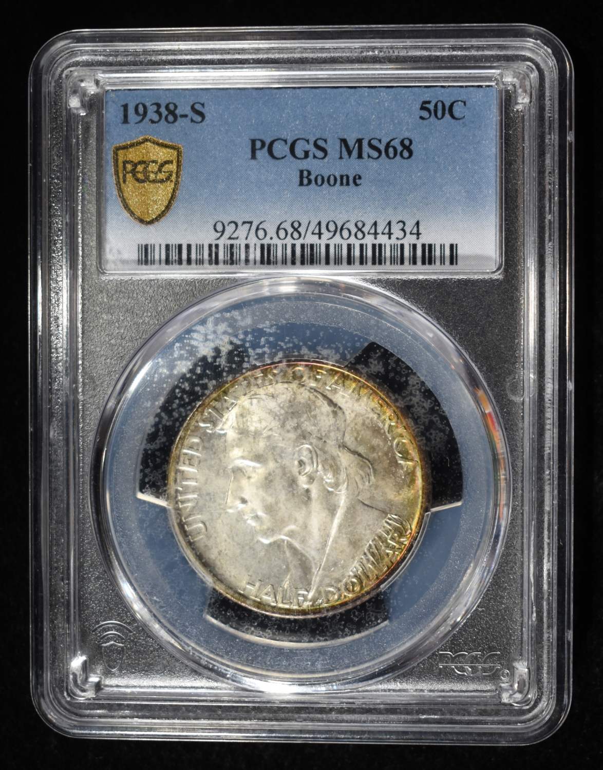 1938-S 50C COMMEM BOONE PCGS MS68