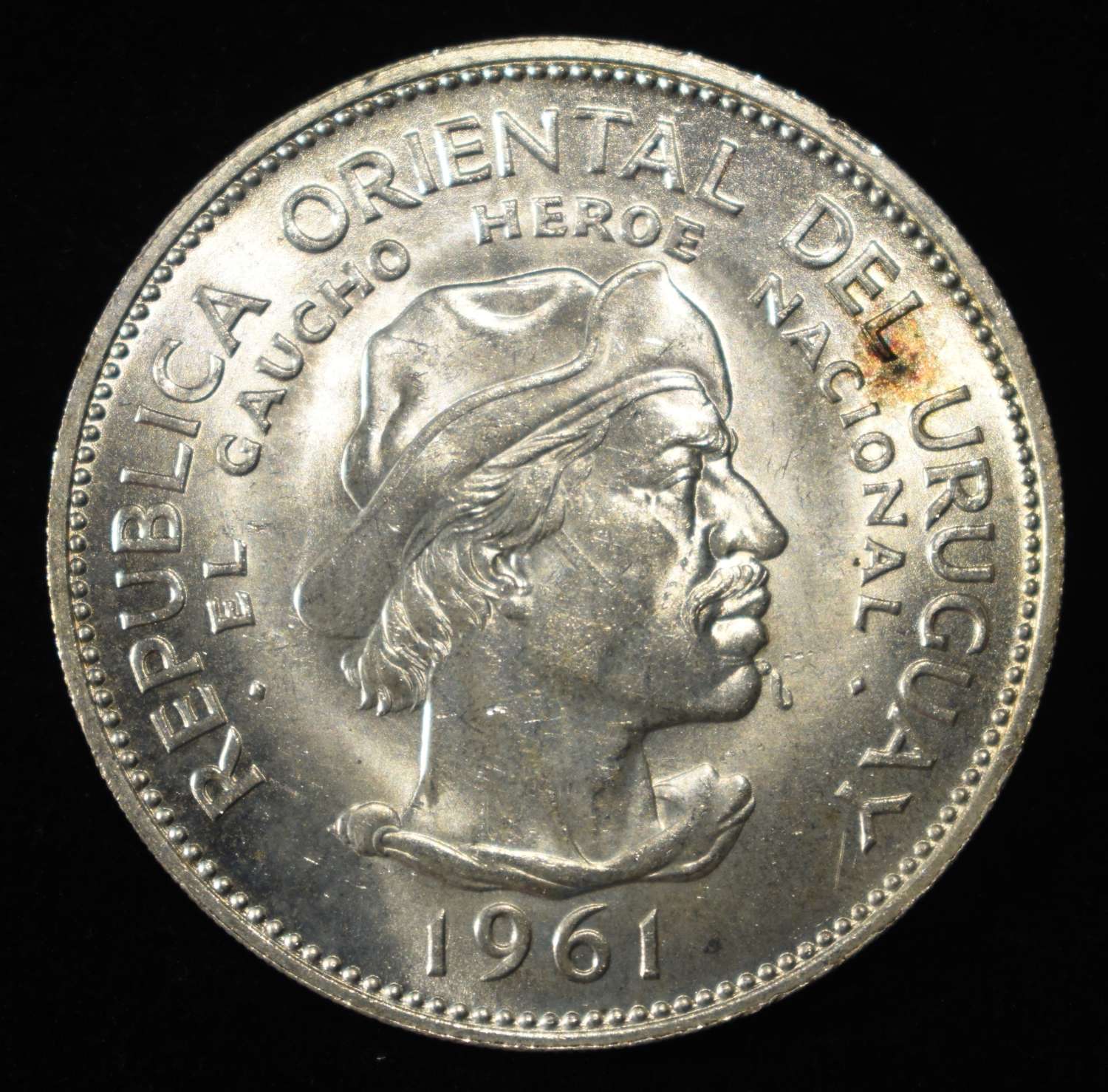 1961 10 PESOS URUGUAY GEM PROOF