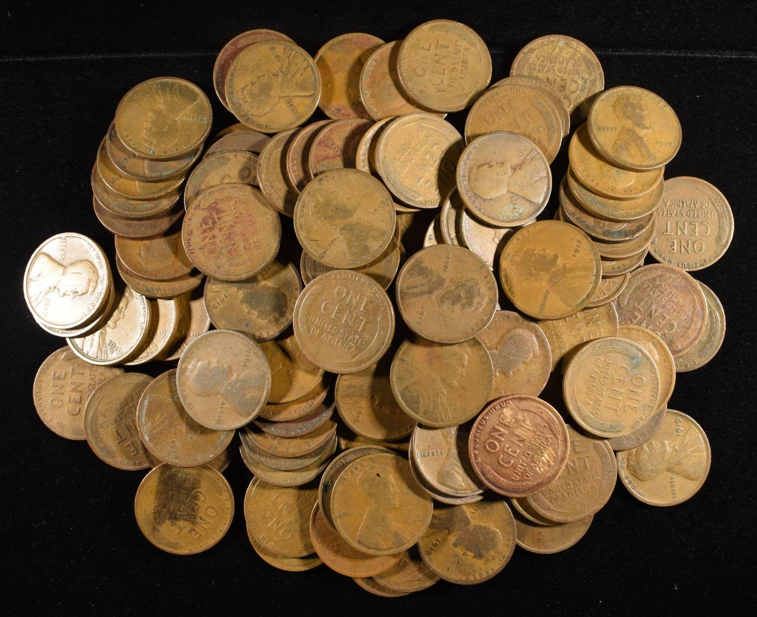 (108) WHEAT CENTS FROM THE TEENS