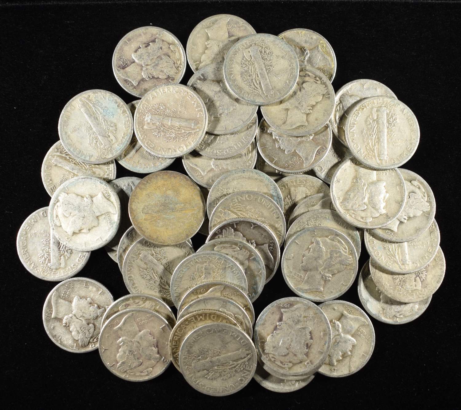 (50) MERCURY DIMES