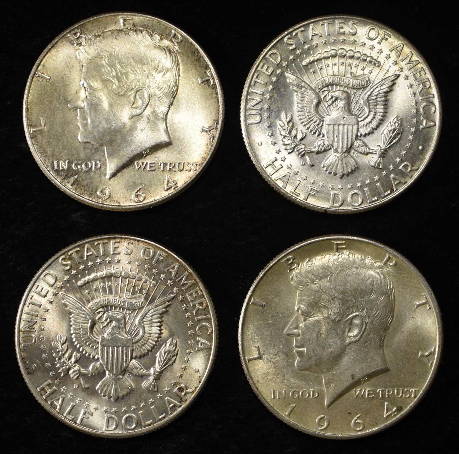 (10) 90% SILVER KENNEDY HALF DOLLARS
