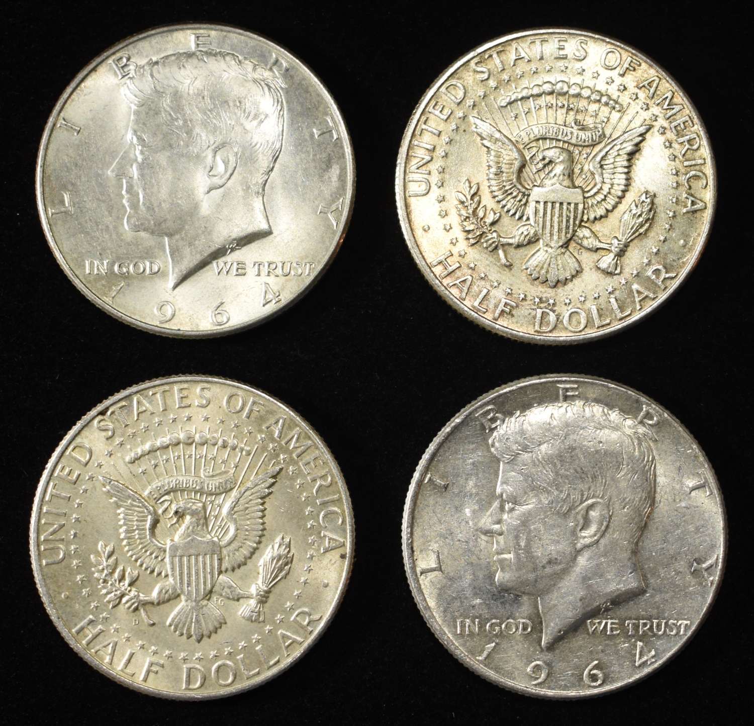 (10) 90% SILVER KENNEDY HALF DOLLARS