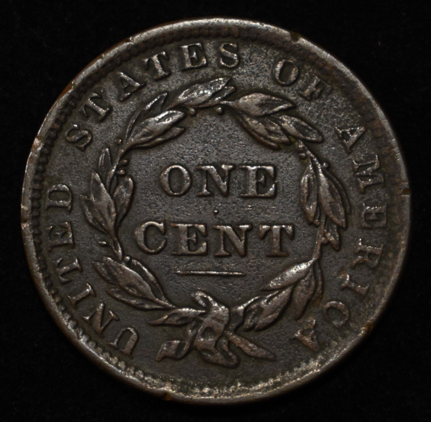 1837 LARGE CENT HEAD OF 38 XF