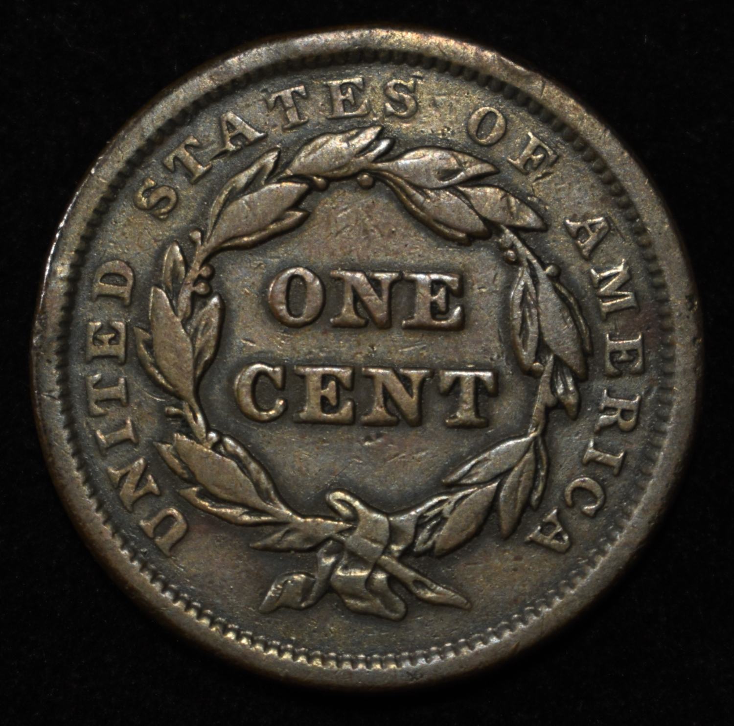 1843 LARGE CENT XF