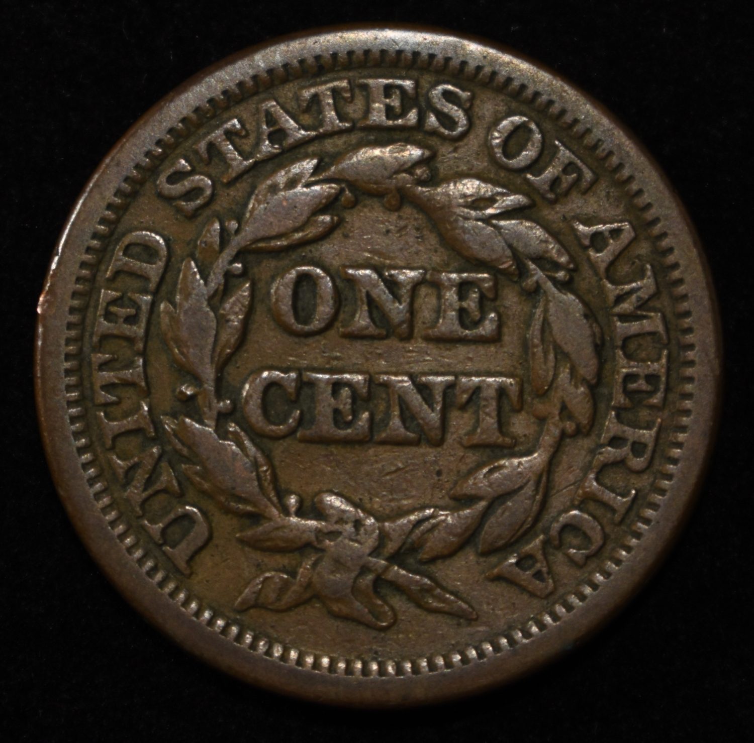 1844 LARGE CENT XF