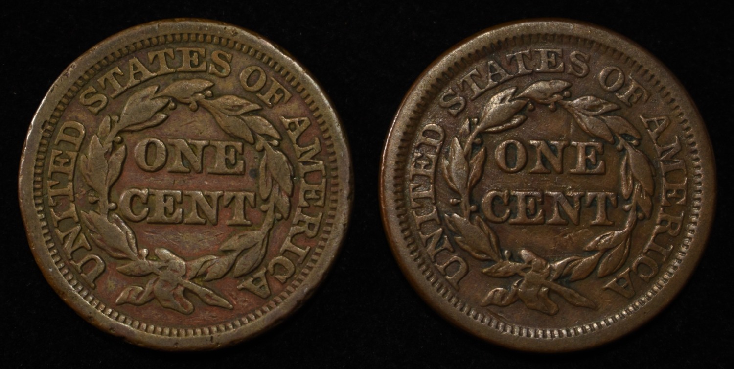 1845 & 1846 LARGE CENTS VF/XF