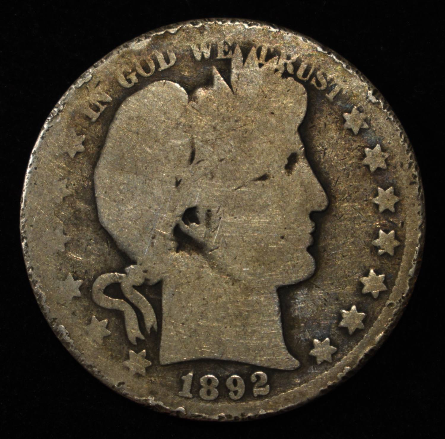 1892-O BARBER HALF DOLLAR AG