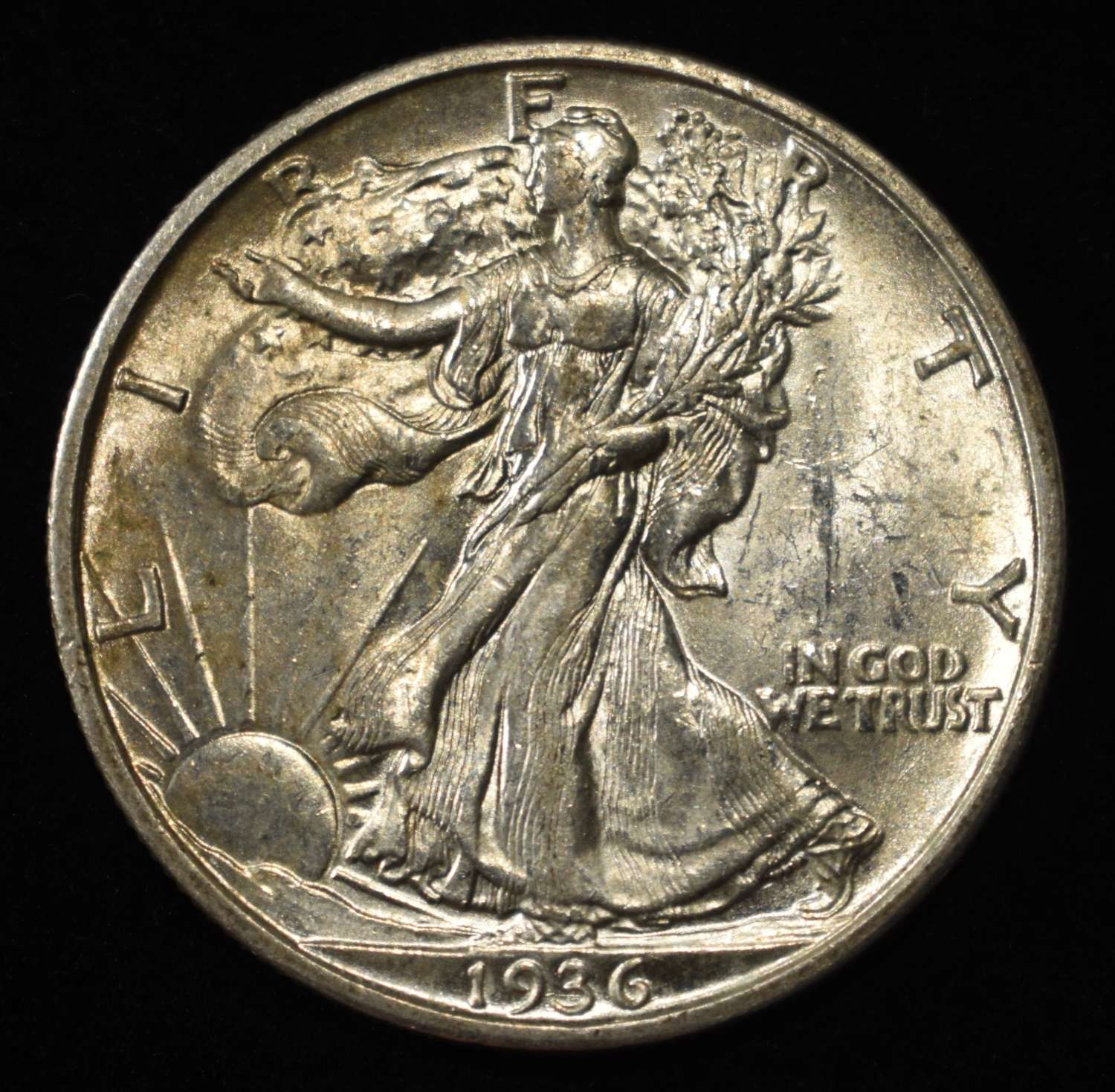 1936-D WALKING LIBERTY HALF DOLLAR BU