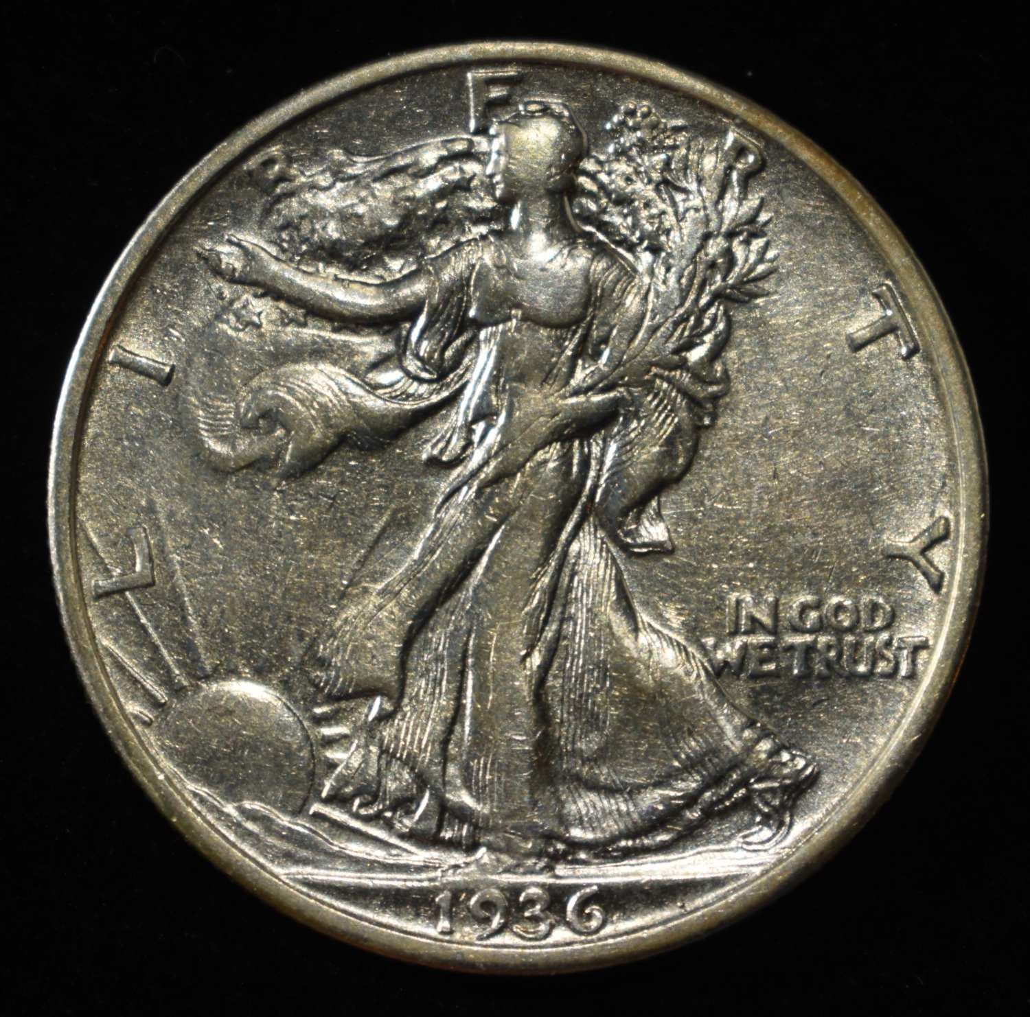 1936-S WALKING LIBERTY HALF DOLLAR AU
