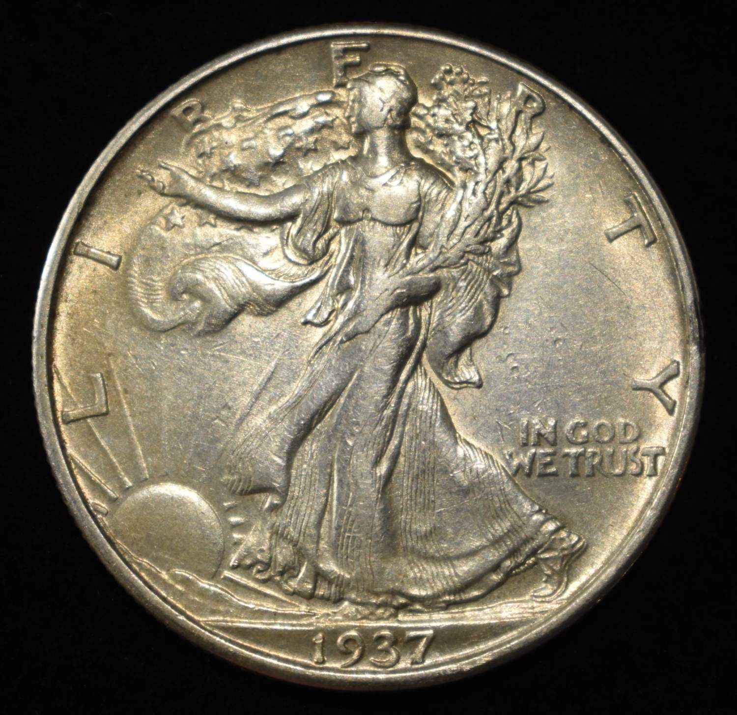1937-D WALKING LIBERTY HALF DOLLAR AU