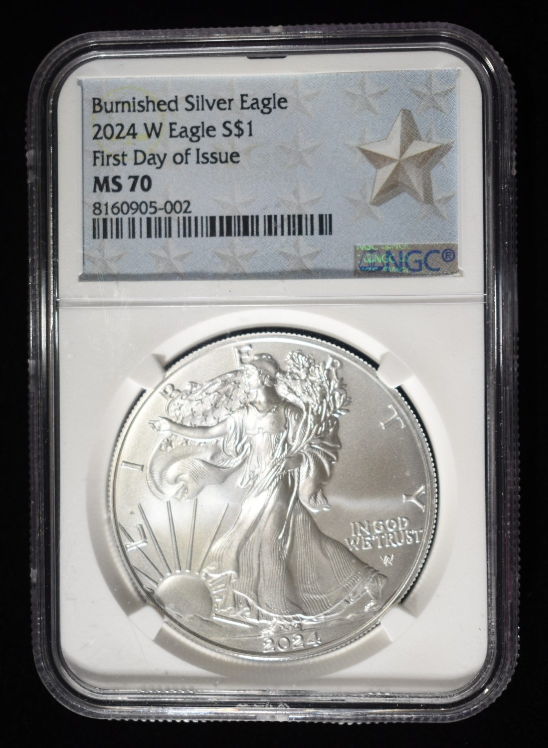 2024-W AMERICAN SILVER EAGLE NGC MS70 BURNISHED