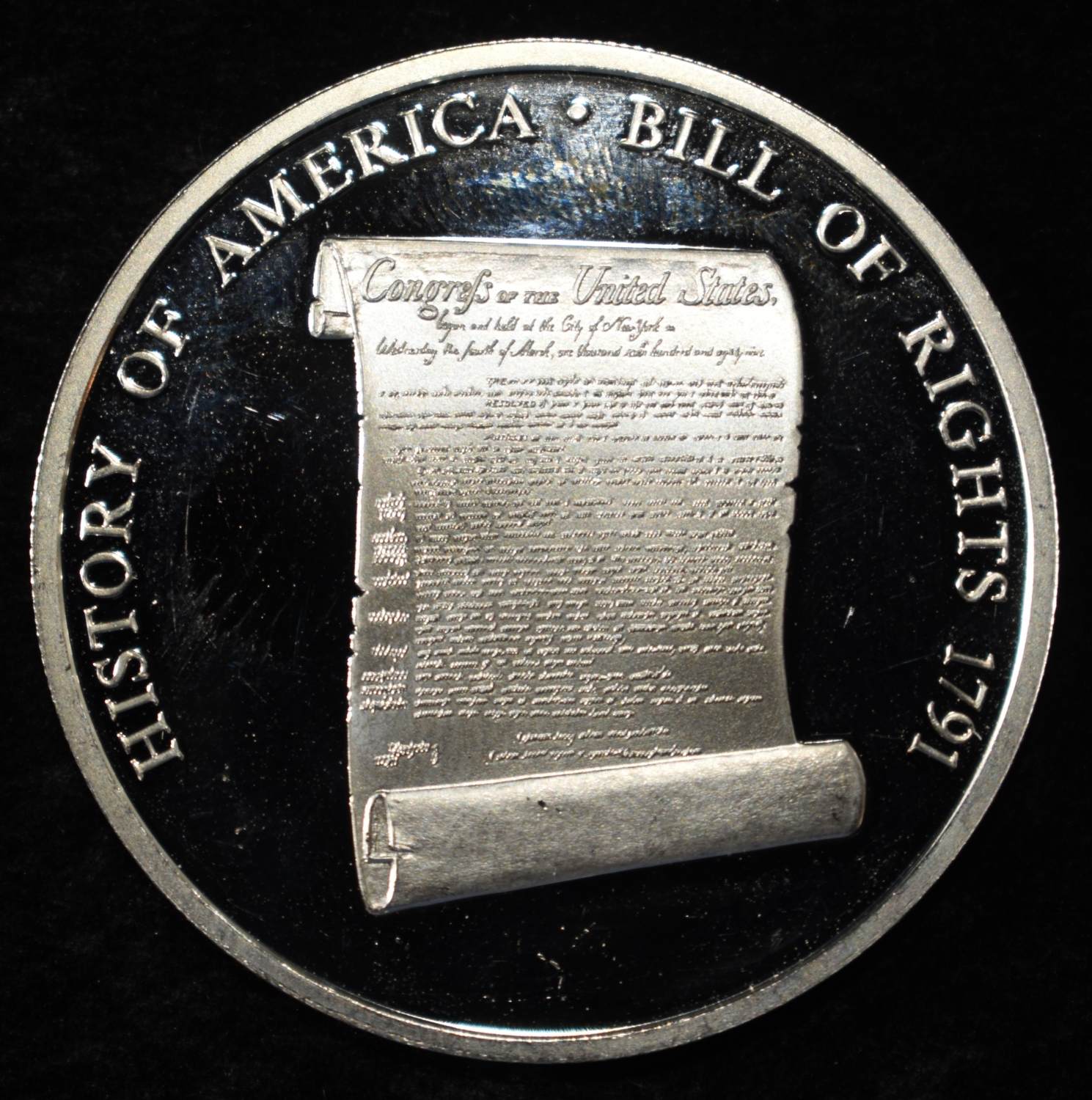 BILL OF RIGHTS APPROX 0.8 OZ .999 SILVER