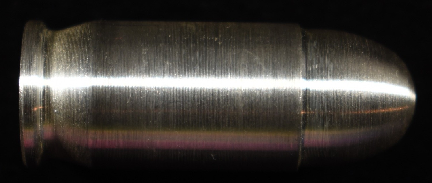 45 CAL BULLET 1 OZ .999 SILVER BAR