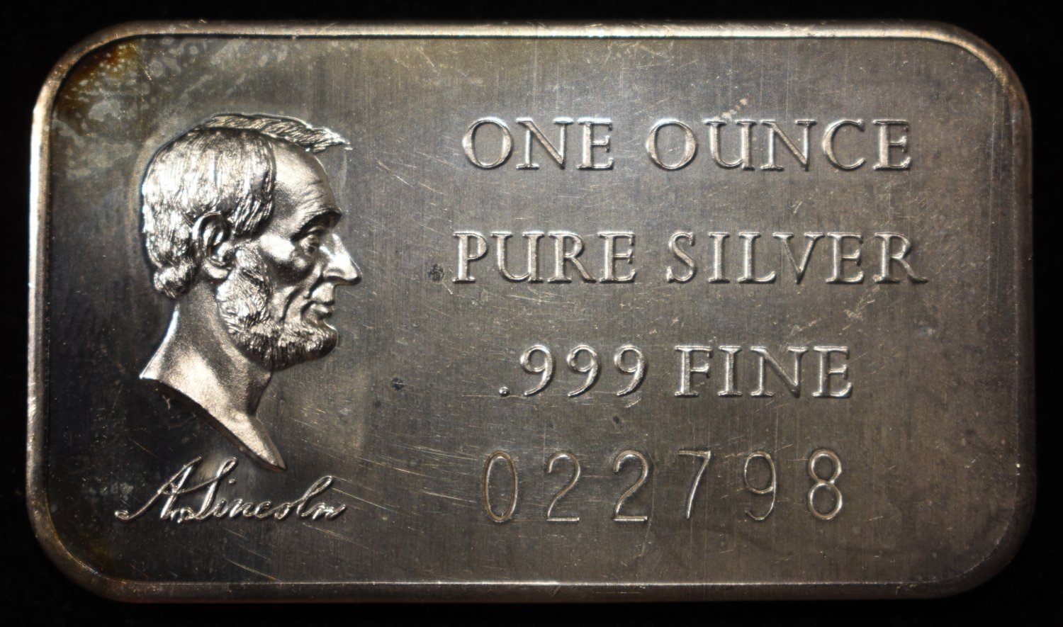 LINCOLN 1 OZ .999 SILVER BAR