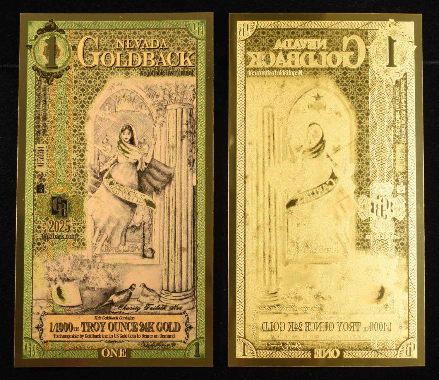 (7) $1 GOLDBACKS 1/1000TH TROY OZ 24K GOLD
