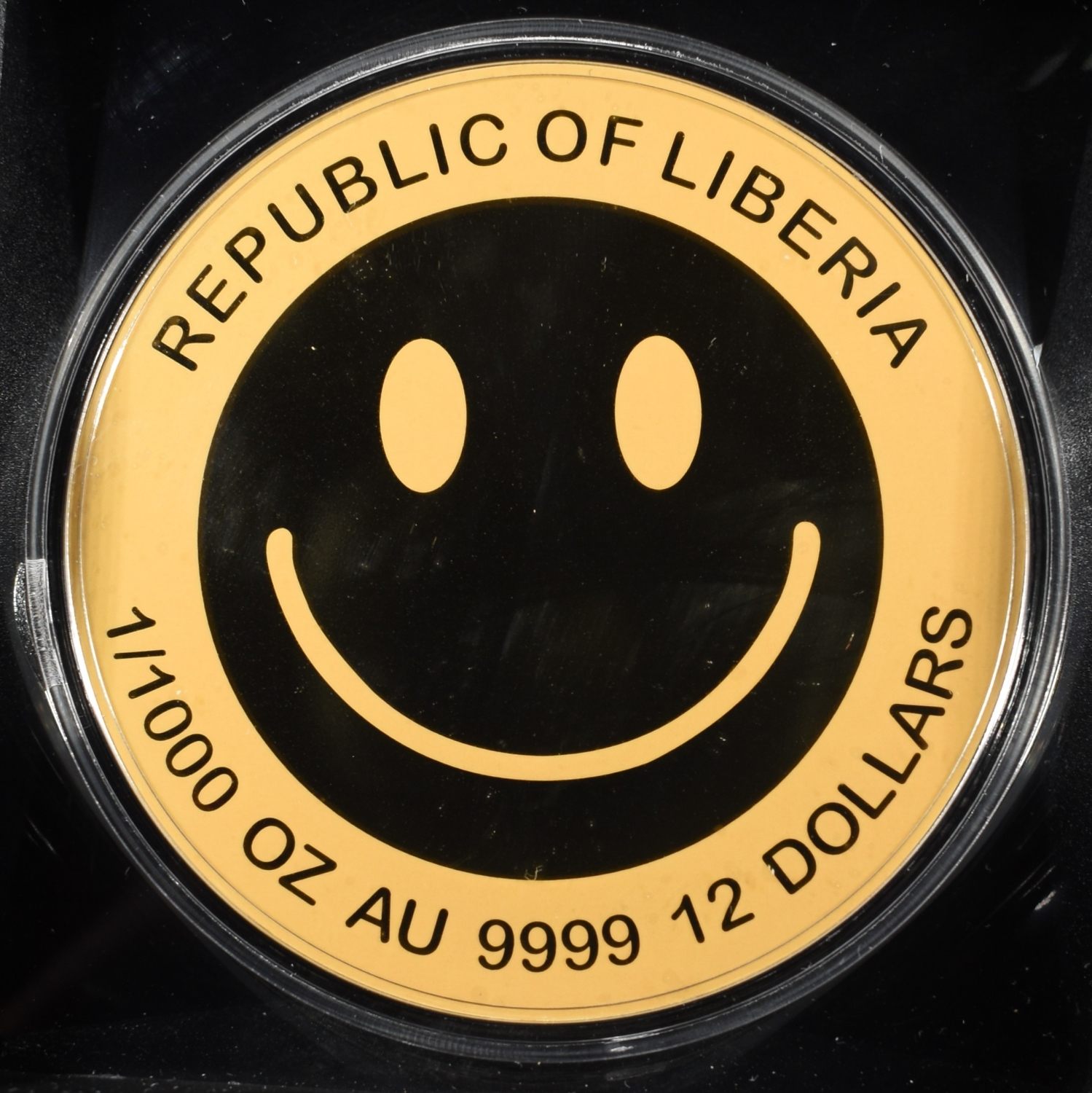 2026 REP OF LIBERIA SMILEY 1/1000TH OZ .9999 GOLD