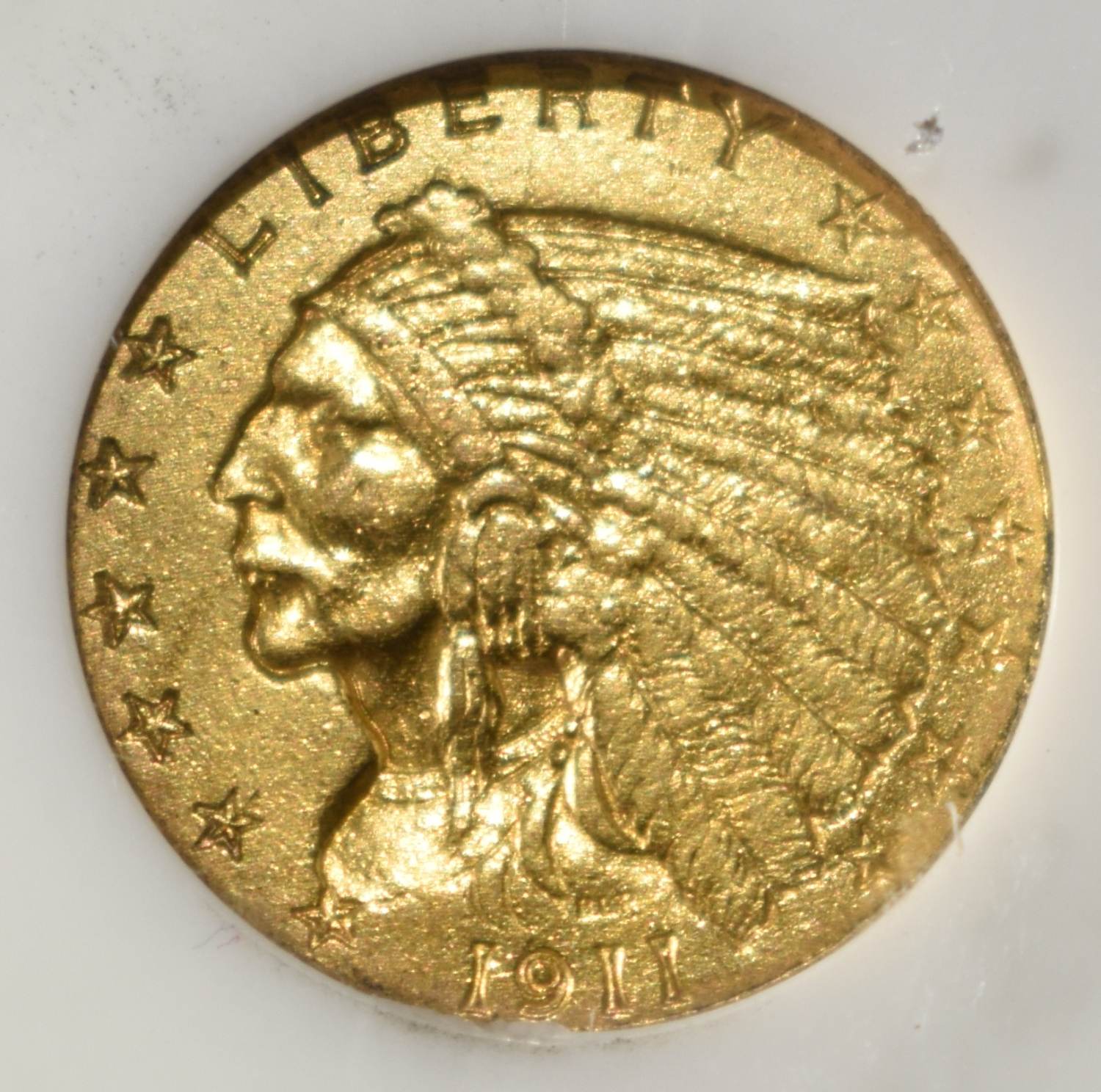1911-D $2.50 INDIAN GOLD PCI STRONG D BU