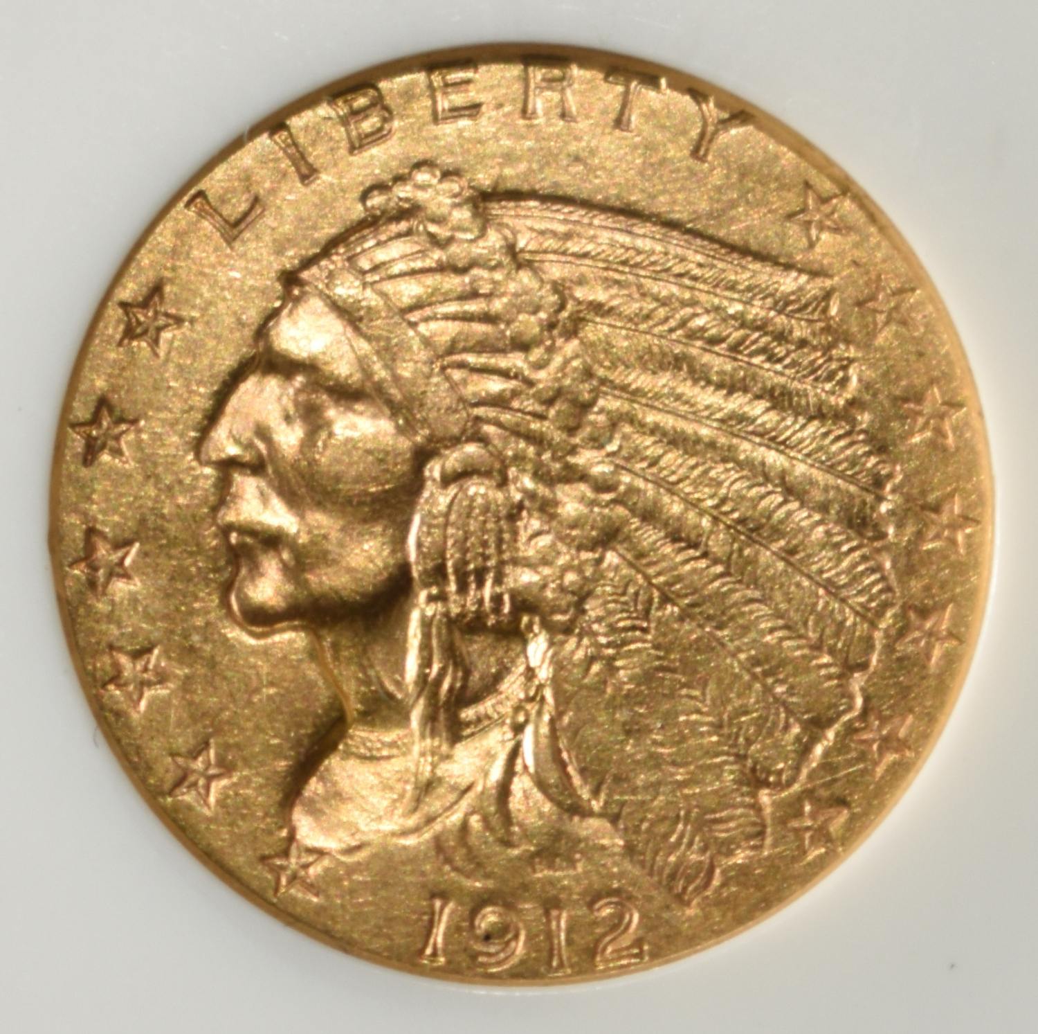 1912 $2.50 INDIAN GOLD PCI CH BU