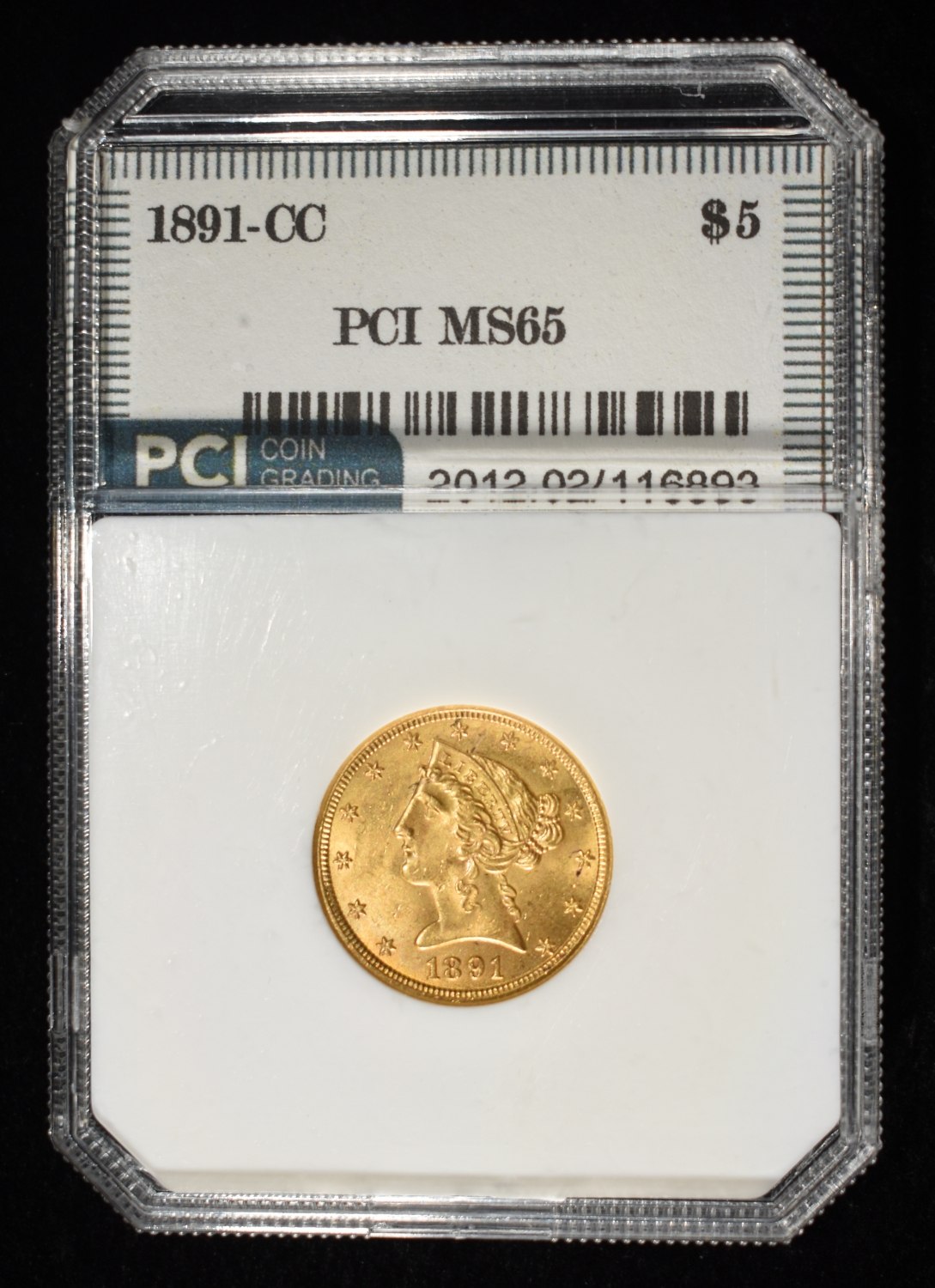 1891-CC $5 GOLD PCI GEM BU