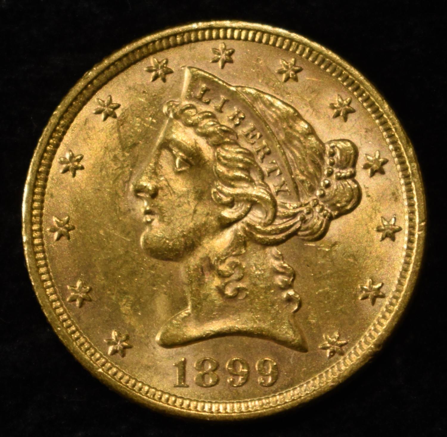 1899 $5 GOLD LIBERTY BU