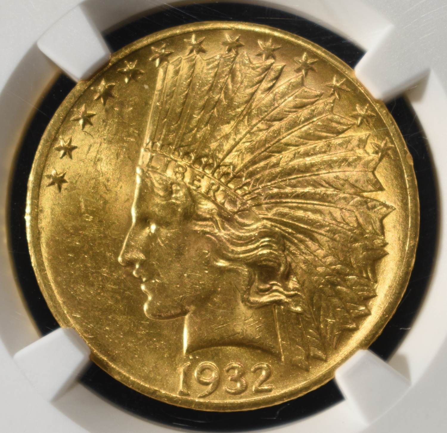 1932 $10 GOLD INDIAN NGC MS-61