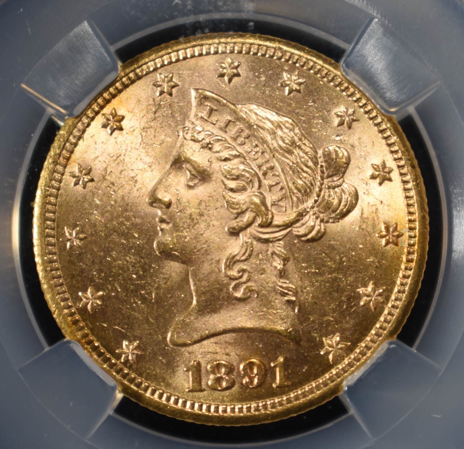 1891-CC $10 GOLD LIBERTY NGC MS-62