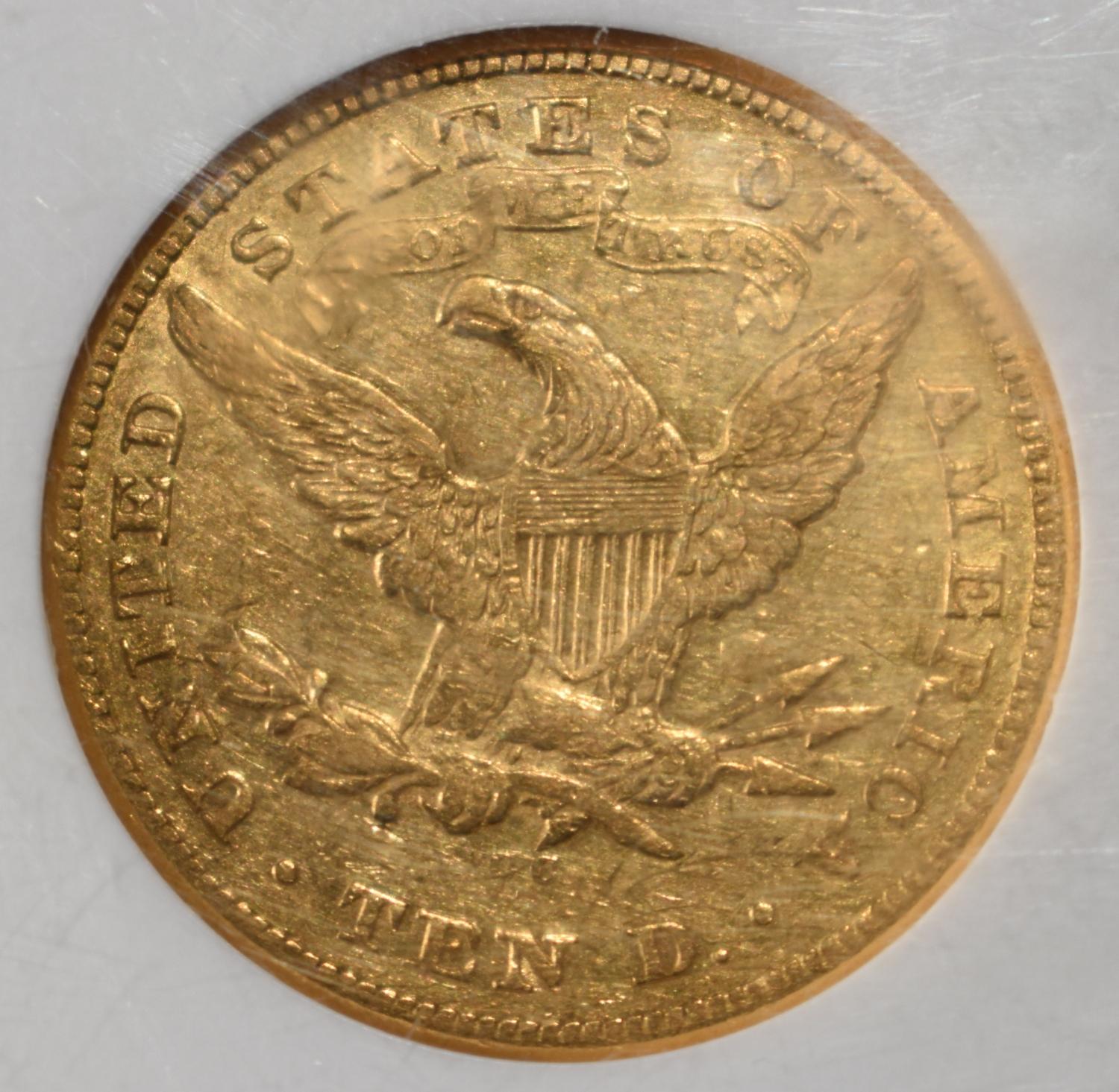 1875-CC $10 GOLD LIBERTY NGC XF-45