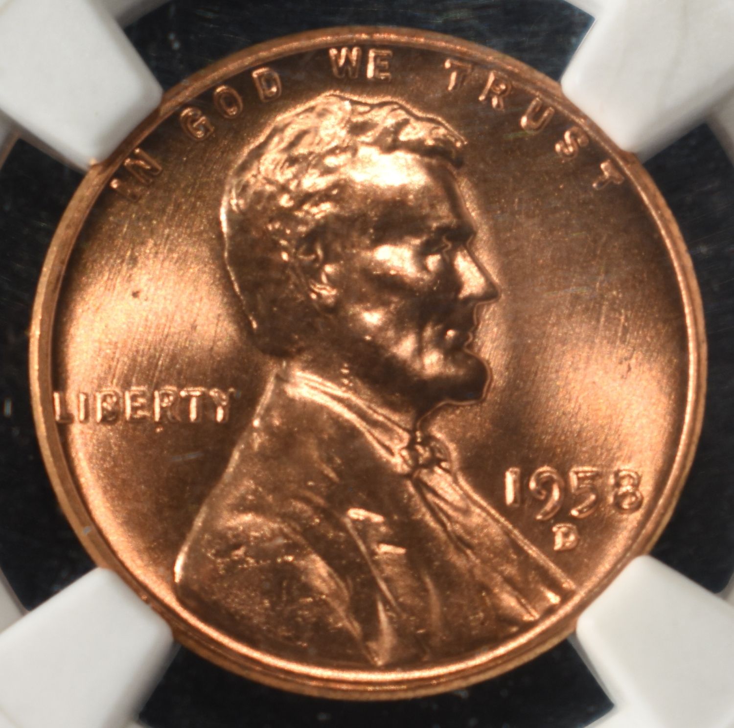 1958-D WHEAT CENT NGC MS67 RD